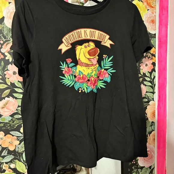 Disney Pixar Up Dug Floral Adventure is Out There Tee Shirt - Picture 1 of 3